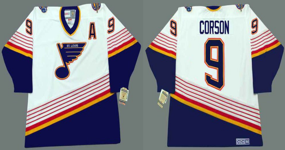 2019 Men St.Louis Blues 9 Corson white CCM NHL jerseys